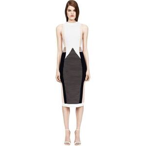 Johnathan Simkhai Multicolored Colorblock Bodycon Shift Dress Size S Textured